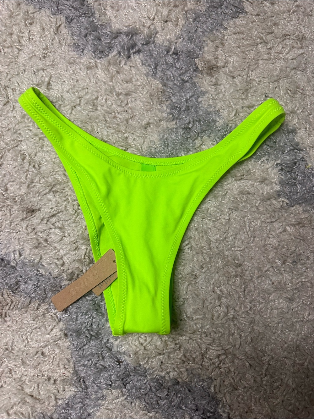 SKIMS Neon Lime High-Cut Bikini Bottom - Women Swim